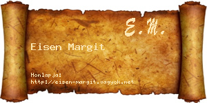 Eisen Margit névjegykártya